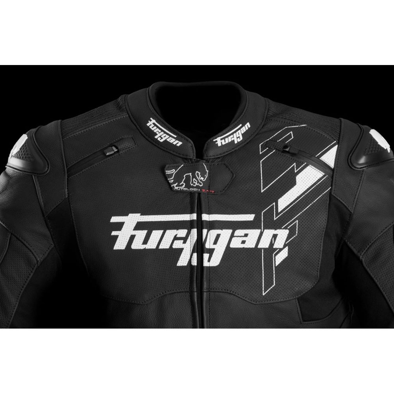 Furygan Raptor Evo 3 læder motorcykeljakke sort-hvid
