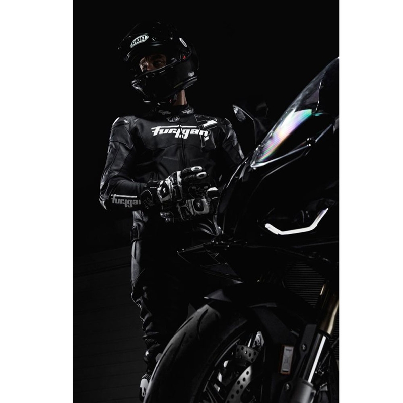 Furygan Raptor Evo 3 læder motorcykeljakke sort-hvid