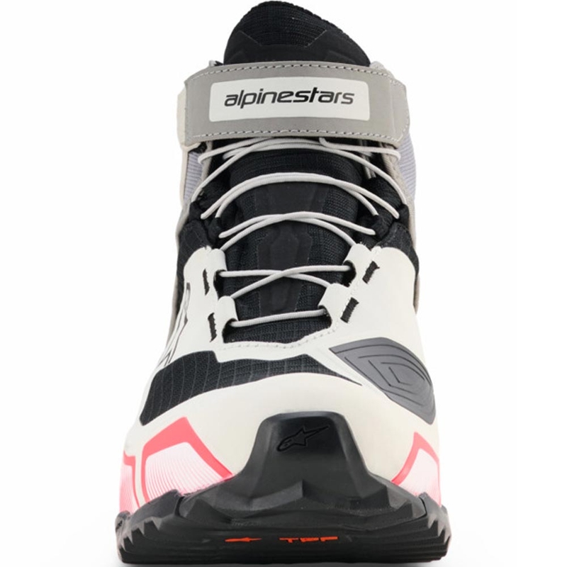 Motorcykelstøvler Alpinestars Stella CR-X Drystar Dame, Hvid-Lysegrå-Sort-Fluo Pink