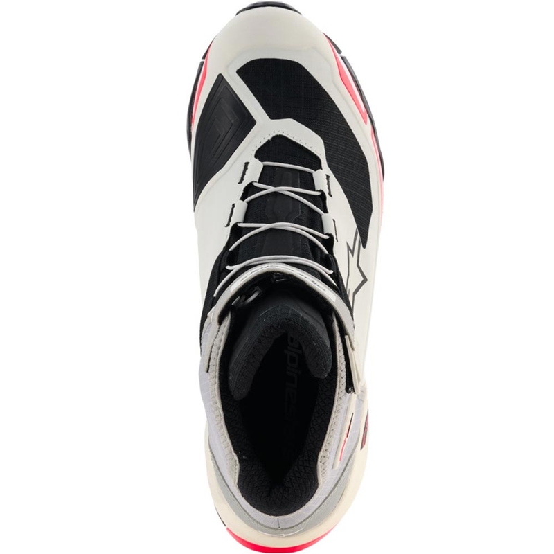 Motorcykelstøvler Alpinestars Stella CR-X Drystar Dame, Hvid-Lysegrå-Sort-Fluo Pink