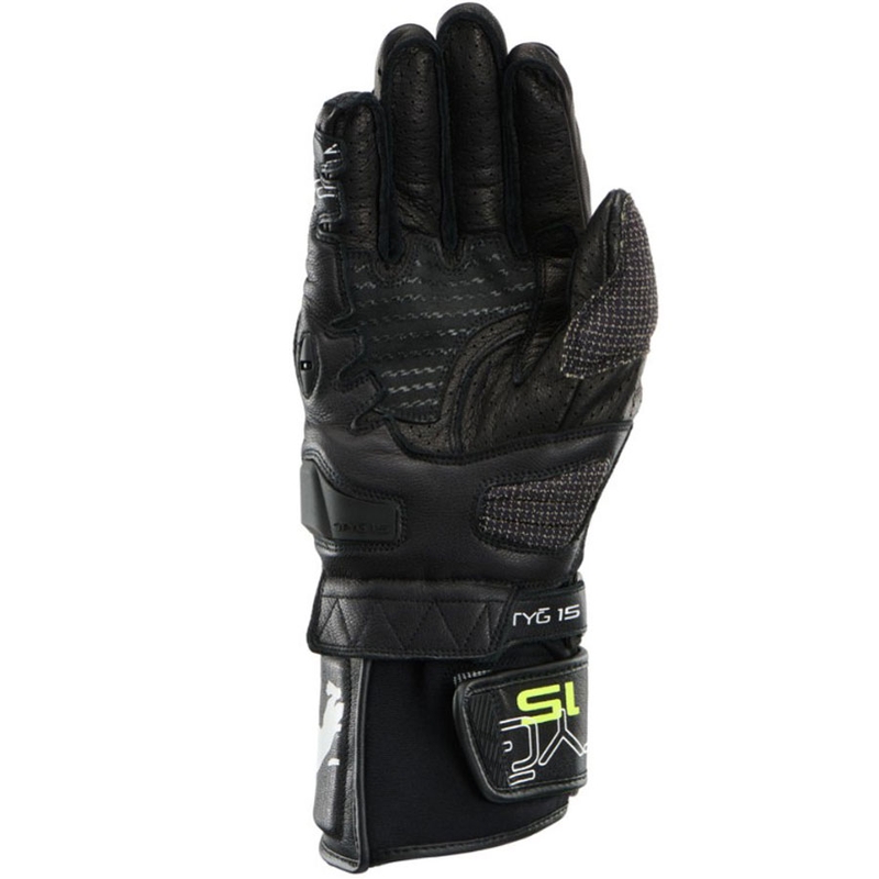 Motorcykelhandsker Furygan STYG 15 Ventilerede Sort-Hvid-Fluo Gul