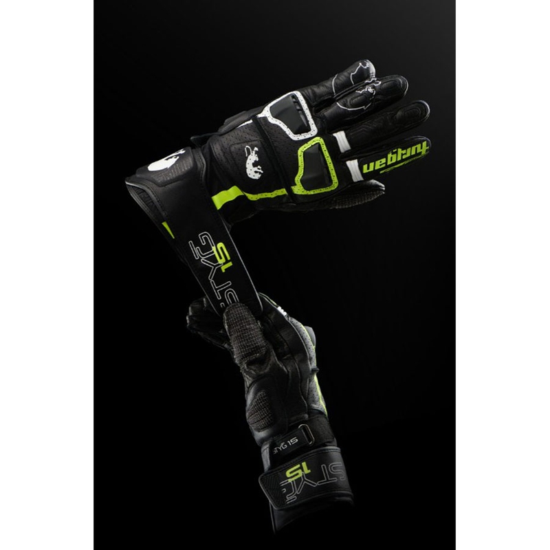 Motorcykelhandsker Furygan STYG 15 Ventilerede Sort-Hvid-Fluo Gul