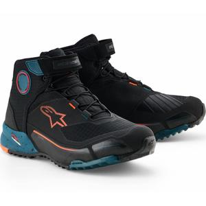 Alpinestars CR-X Drystar motorcykelstøvler sort-blå-fluo orange