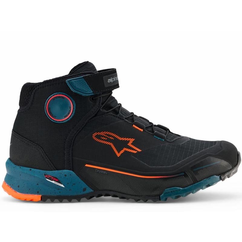 Alpinestars CR-X Drystar motorcykelstøvler sort-blå-fluo orange