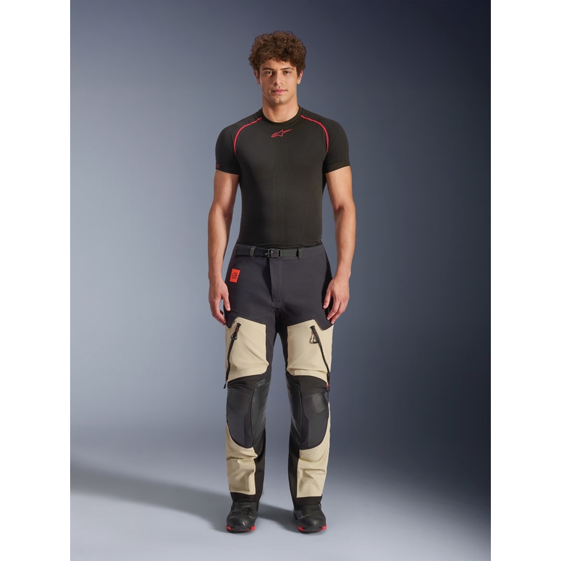 Alpinestars Halo PRO Drystar XF motorcykelbukser cremefarvet-sort-rød