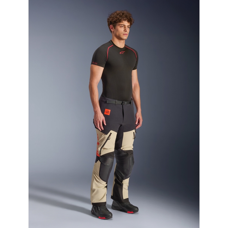 Alpinestars Halo PRO Drystar XF motorcykelbukser cremefarvet-sort-rød