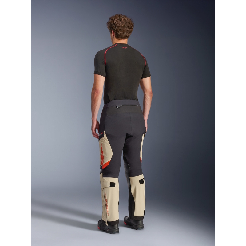 Alpinestars Halo PRO Drystar XF motorcykelbukser cremefarvet-sort-rød