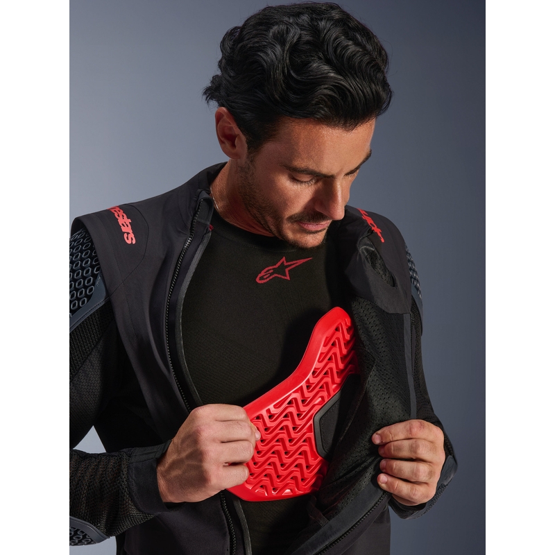 Alpinestars Halo PRO Drystar XF motorcykeljakke sort-mørkegrå-rød