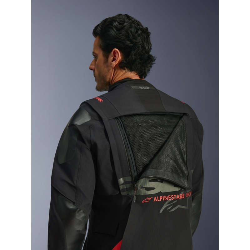 Alpinestars Halo PRO Drystar XF motorcykeljakke sort-mørkegrå-rød