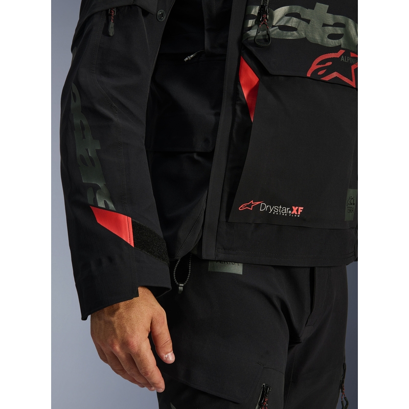 Alpinestars Halo PRO Drystar XF motorcykeljakke sort-mørkegrå-rød