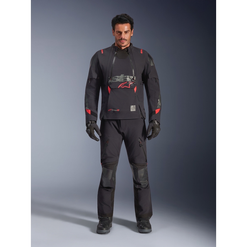 Alpinestars Halo PRO Drystar XF motorcykeljakke sort-mørkegrå-rød