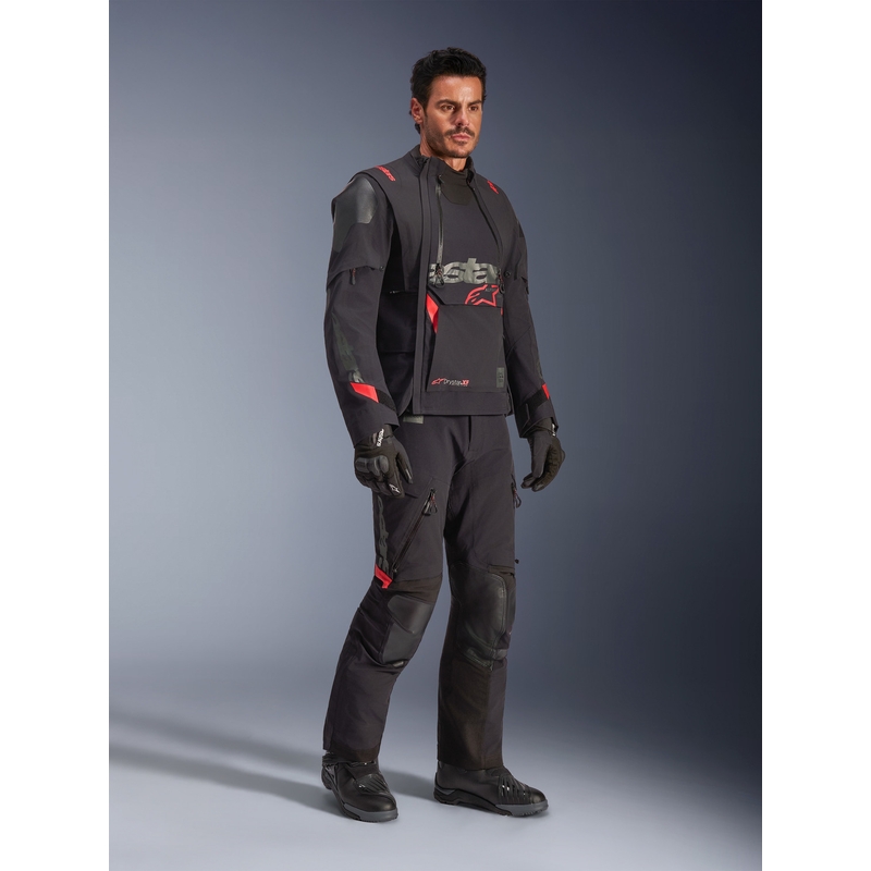 Alpinestars Halo PRO Drystar XF motorcykeljakke sort-mørkegrå-rød