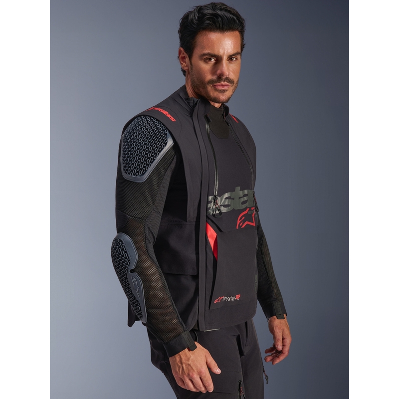 Alpinestars Halo PRO Drystar XF motorcykeljakke sort-mørkegrå-rød