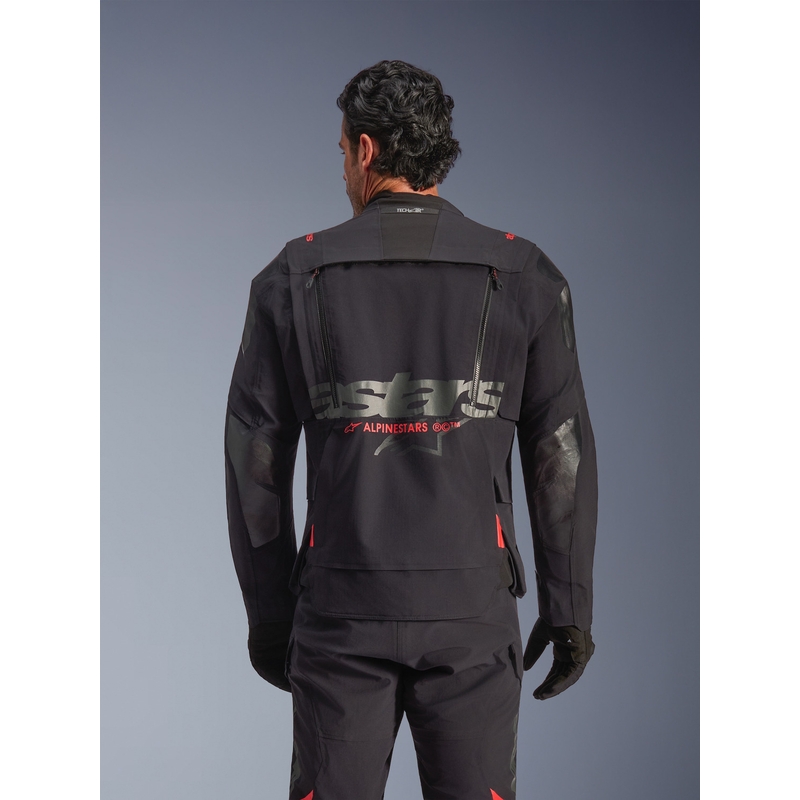 Alpinestars Halo PRO Drystar XF motorcykeljakke sort-mørkegrå-rød