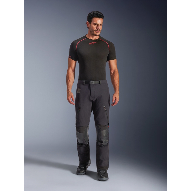 Alpinestars Halo PRO Drystar XF motorcykelbukser sort-mørkegrå-rød