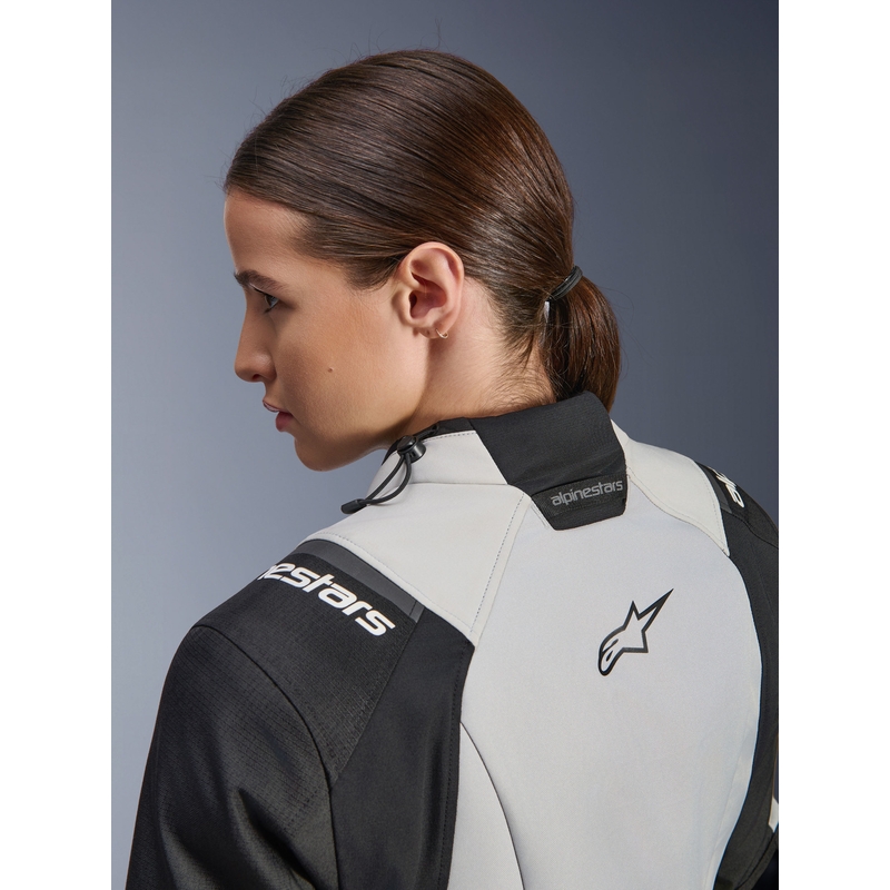 Motorcykeljakke Alpinestars Stella Andes V4 Drystar Dame, Mørkegrå-Lysegrå-Sort-Fluo Gul