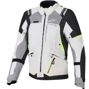 Motorcykeljakke Alpinestars Stella Andes V4 Drystar Dame, Mørkegrå-Lysegrå-Sort-Fluo Gul