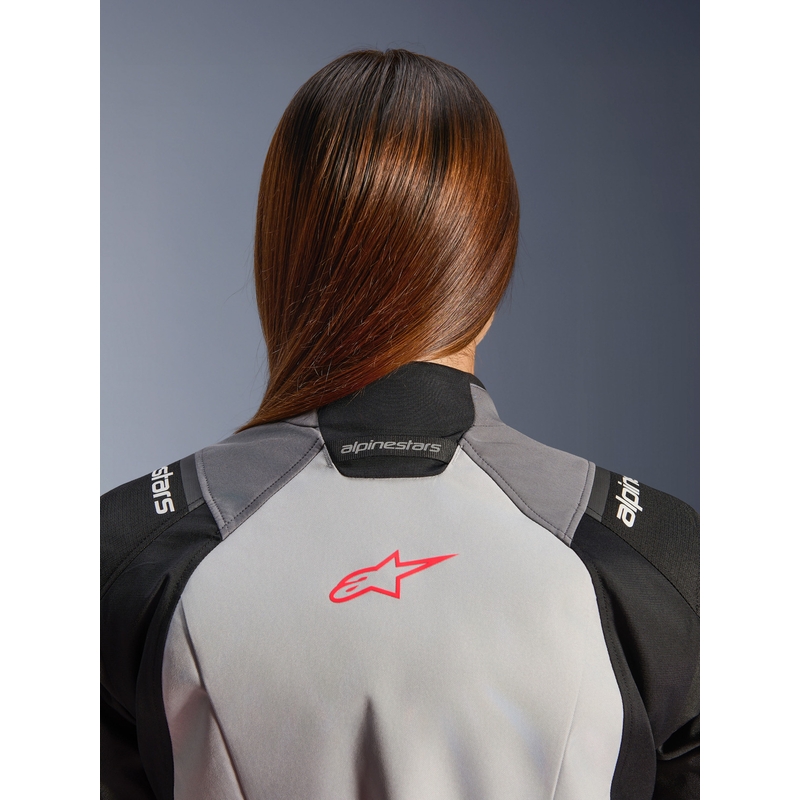 Motorcykeljakke Alpinestars Stella Andes V4 Drystar Dame, Mørkegrå-Lysegrå-Sort-Rød