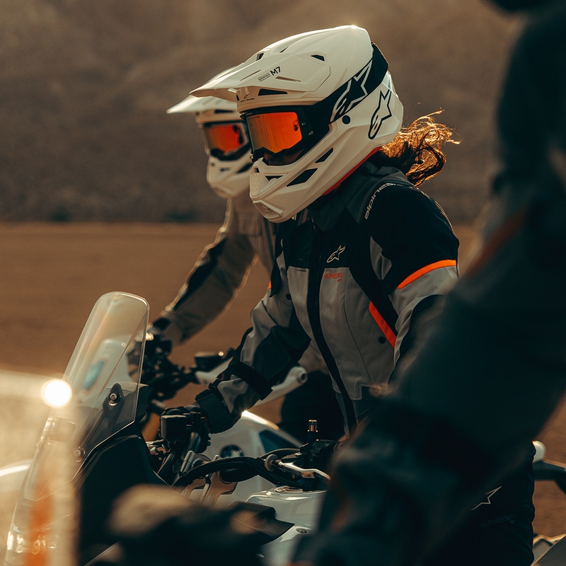 Motorcykeljakke Alpinestars Stella Andes V4 Drystar Dame, Mørkegrå-Lysegrå-Sort-Rød