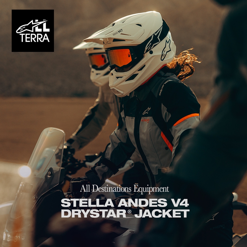 Motorcykeljakke Alpinestars Stella Andes V4 Drystar Dame, Mørkegrå-Lysegrå-Sort-Rød