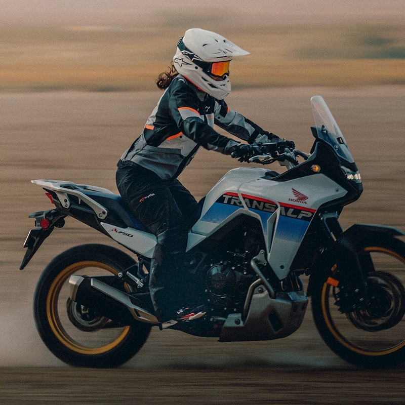 Motorcykeljakke Alpinestars Stella Andes V4 Drystar Dame, Mørkegrå-Lysegrå-Sort-Rød
