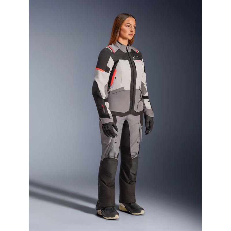 Motorcykeljakke Alpinestars Stella Andes V4 Drystar Dame, Mørkegrå-Lysegrå-Sort-Rød