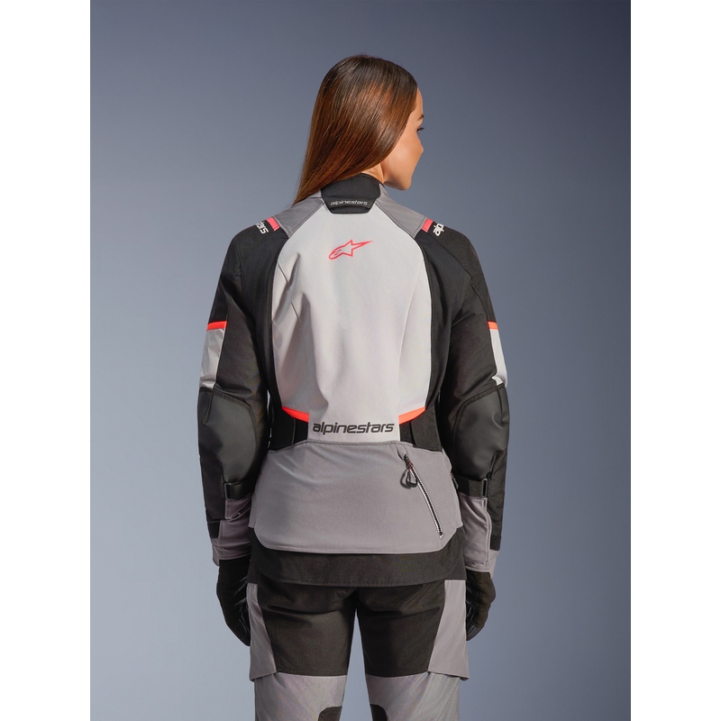 Motorcykeljakke Alpinestars Stella Andes V4 Drystar Dame, Mørkegrå-Lysegrå-Sort-Rød