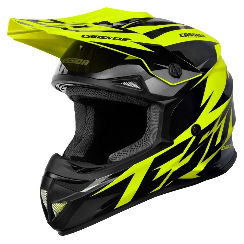 Cassida Cross Cup Two motocrosshjelm sort-grå-fluogul