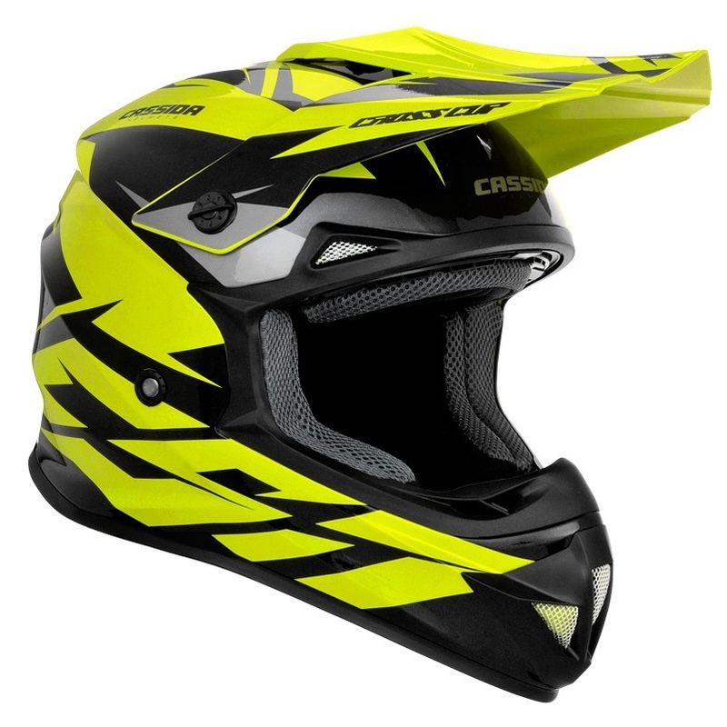 Cassida Cross Cup Two motocrosshjelm sort-grå-fluogul
