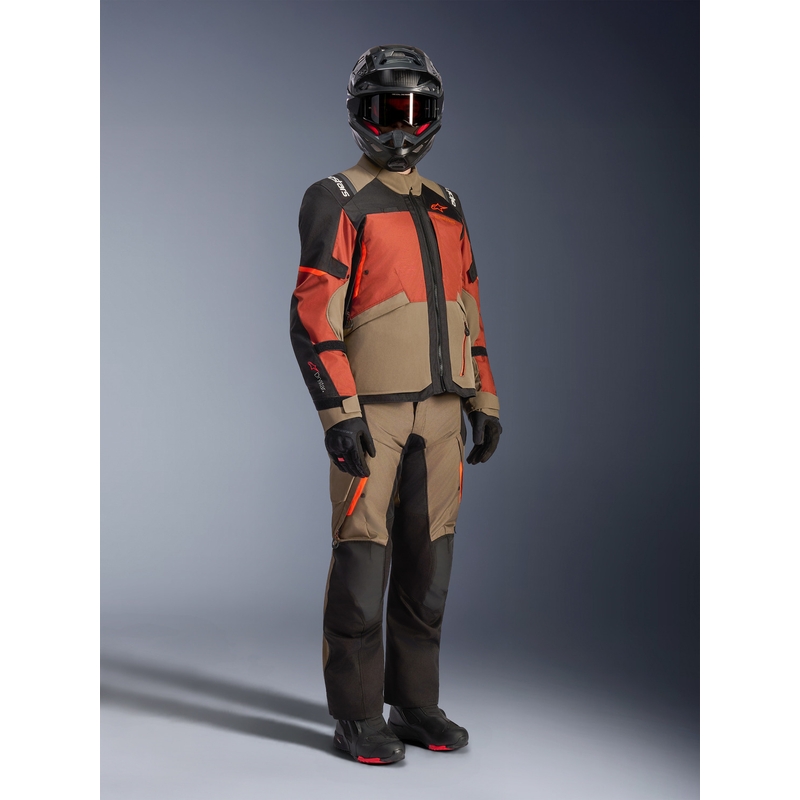 Alpinestars Andes V4 Drystar motorcykeljakke lysbrun-mørk orange-sort