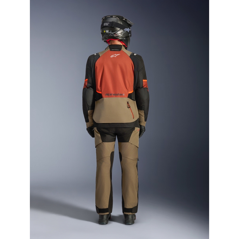 Alpinestars Andes V4 Drystar motorcykeljakke lysbrun-mørk orange-sort