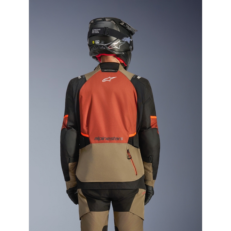 Alpinestars Andes V4 Drystar motorcykeljakke lysbrun-mørk orange-sort