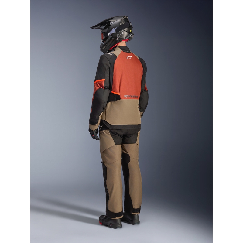 Alpinestars Andes V4 Drystar motorcykeljakke lysbrun-mørk orange-sort