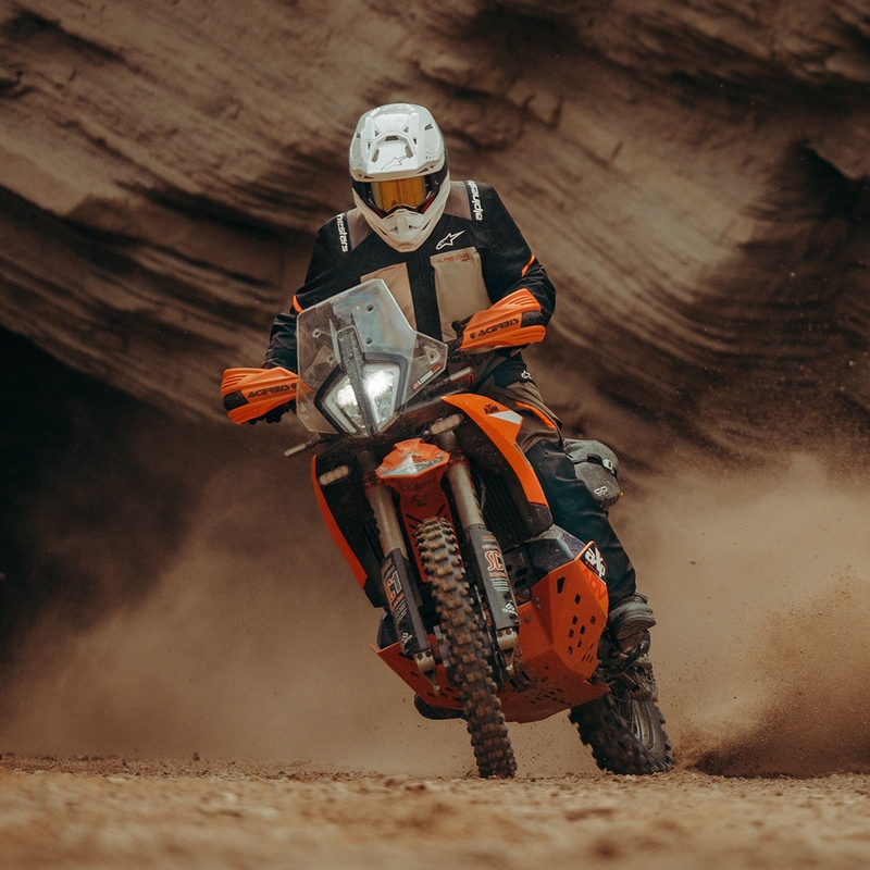 Motorcykeljakke Alpinestars Andes V4 Drystar, Cremefarvet/Lysebrun/Sort/Fluo Orange