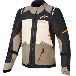 Motorcykeljakke Alpinestars Andes V4 Drystar, Cremefarvet/Lysebrun/Sort/Fluo Orange