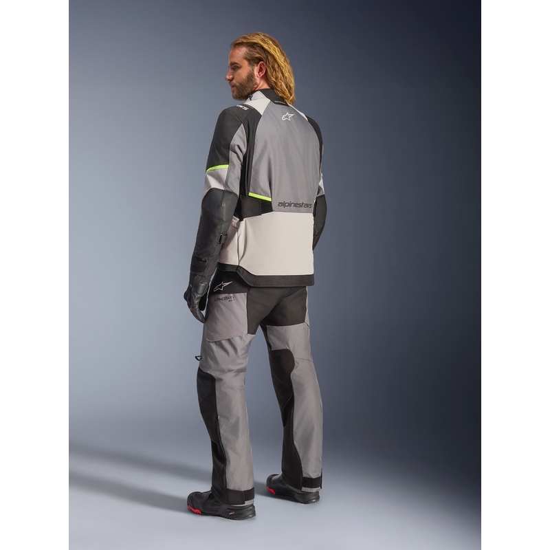 Motorcykeljakke Alpinestars Andes V4 Drystar, Mørkegrå-Lysegrå-Sort-Fluo Gul