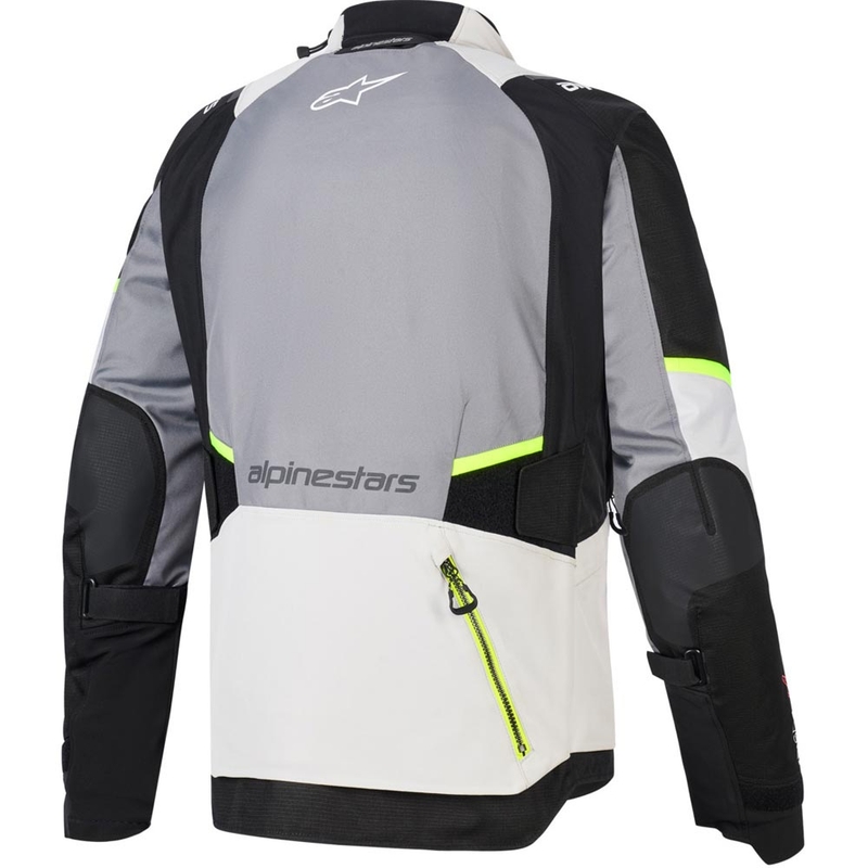 Motorcykeljakke Alpinestars Andes V4 Drystar, Mørkegrå-Lysegrå-Sort-Fluo Gul