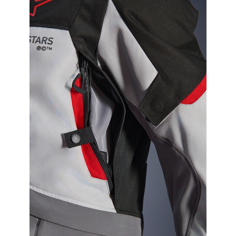 Motorcykeljakke Alpinestars Andes V4 Drystar, Mørkegrå-Lysegrå-Sort-Rød