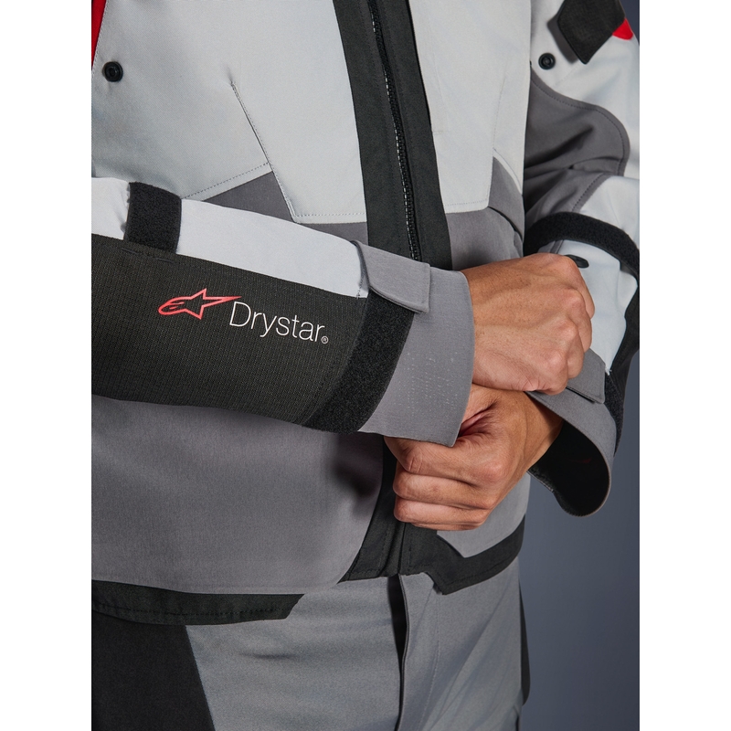 Motorcykeljakke Alpinestars Andes V4 Drystar, Mørkegrå-Lysegrå-Sort-Rød