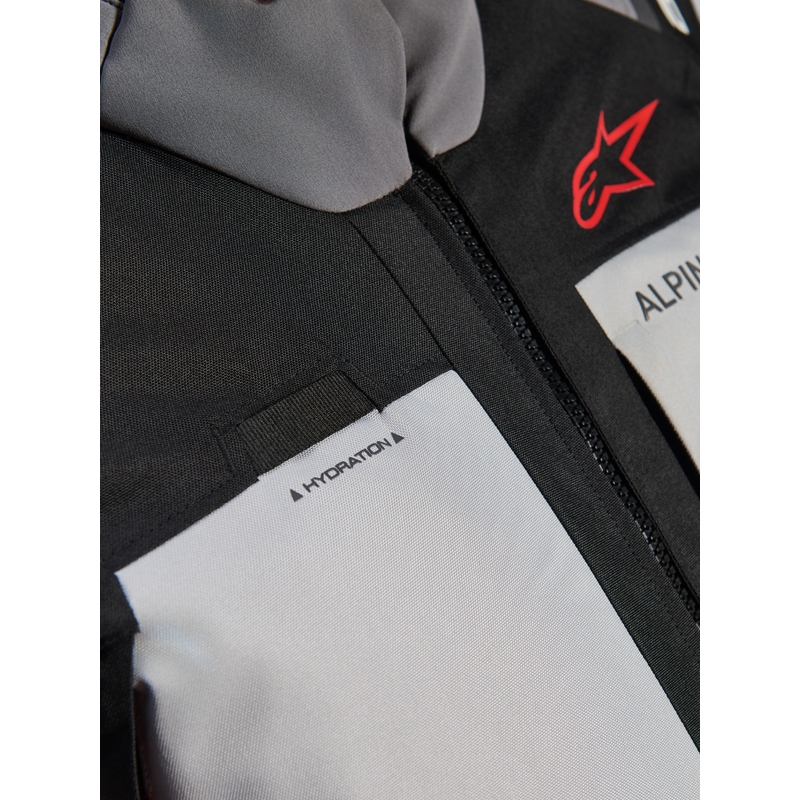 Motorcykeljakke Alpinestars Andes V4 Drystar, Mørkegrå-Lysegrå-Sort-Rød