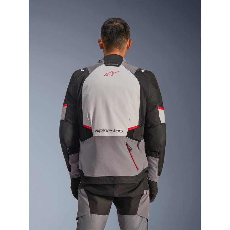 Motorcykeljakke Alpinestars Andes V4 Drystar, Mørkegrå-Lysegrå-Sort-Rød