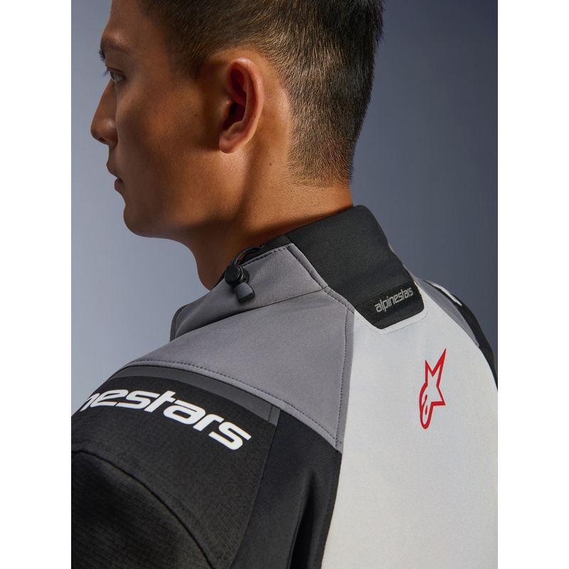 Motorcykeljakke Alpinestars Andes V4 Drystar, Mørkegrå-Lysegrå-Sort-Rød