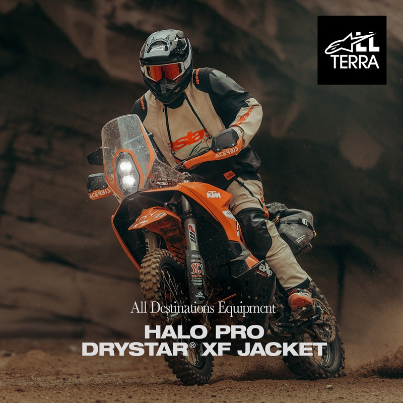 Motorcykeljakke Alpinestars Halo PRO Drystar XF Cremefarvet/Sort/Rød