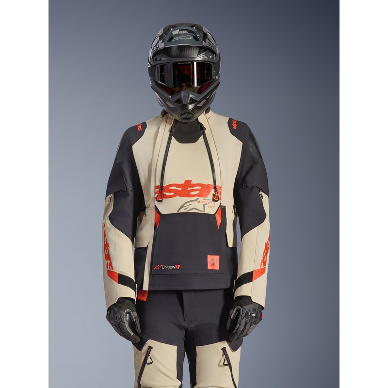 Motorcykeljakke Alpinestars Halo PRO Drystar XF Cremefarvet/Sort/Rød