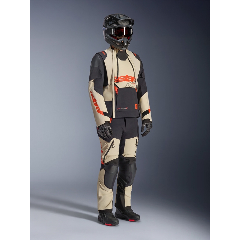 Motorcykeljakke Alpinestars Halo PRO Drystar XF Cremefarvet/Sort/Rød
