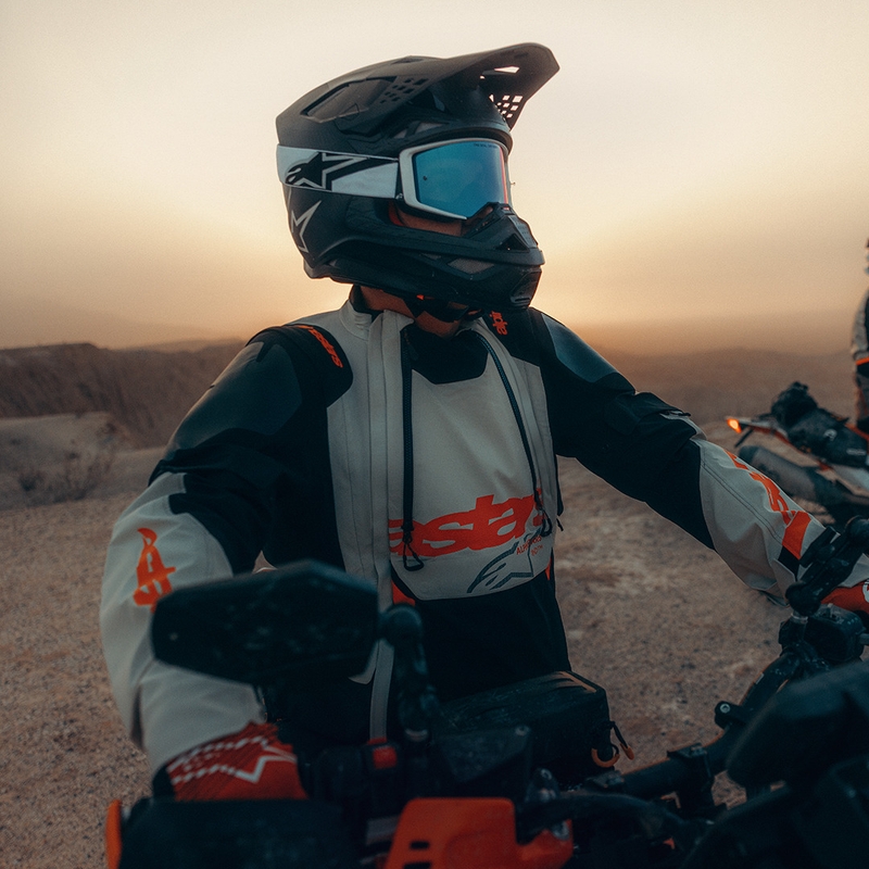 Motorcykeljakke Alpinestars Halo PRO Drystar XF Cremefarvet/Sort/Rød