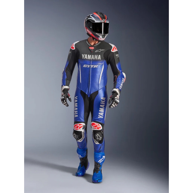 Heldelt læder motorcykeldragt Alpinestars GP-R7 YAMAHA GYTR TECH-AIR kollektion kompatibel blå-sort-hvid-rød
