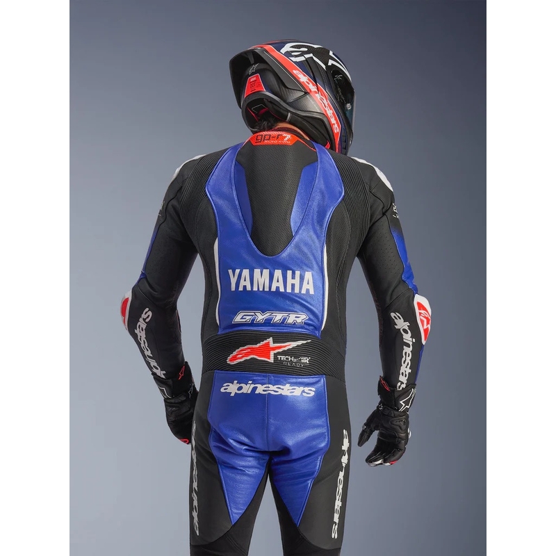 Heldelt læder motorcykeldragt Alpinestars GP-R7 YAMAHA GYTR TECH-AIR kollektion kompatibel blå-sort-hvid-rød