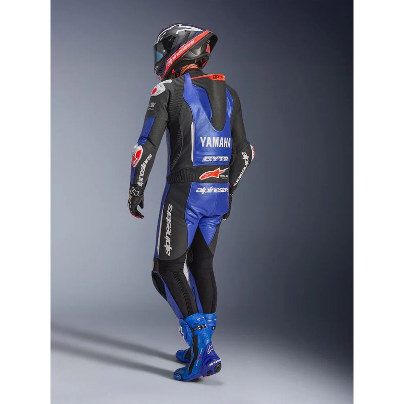 Heldelt læder motorcykeldragt Alpinestars GP-R7 YAMAHA GYTR TECH-AIR kollektion kompatibel blå-sort-hvid-rød