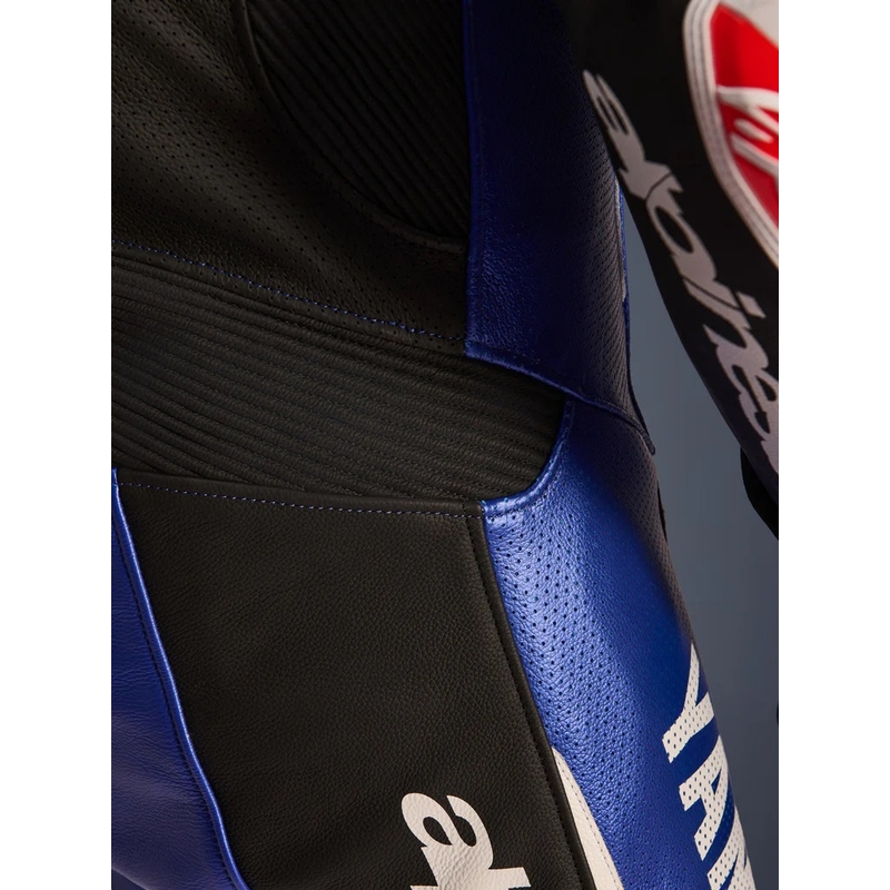 Heldelt læder motorcykeldragt Alpinestars GP-R7 YAMAHA GYTR TECH-AIR kollektion kompatibel blå-sort-hvid-rød